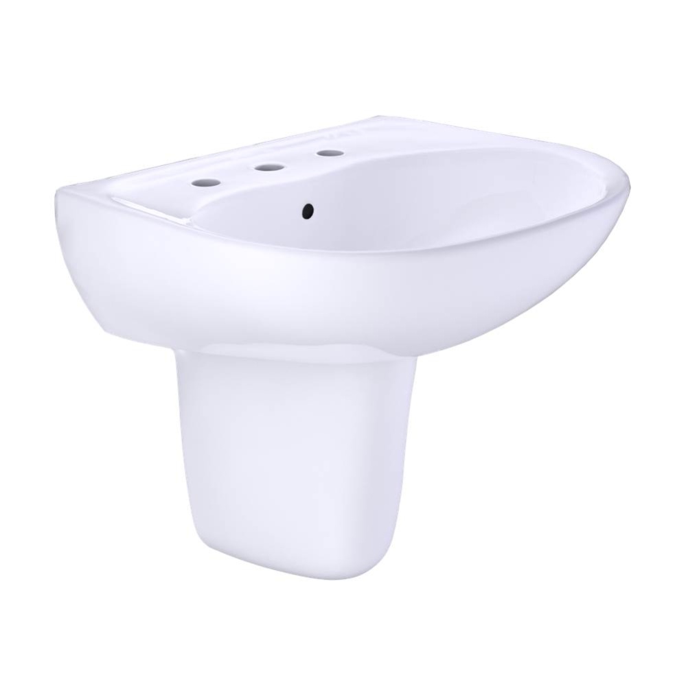 Supreme® Oval Wall-Mount Bathroom Sink with CEFIONTECT and Shroud for 8 Inch Center Faucets,