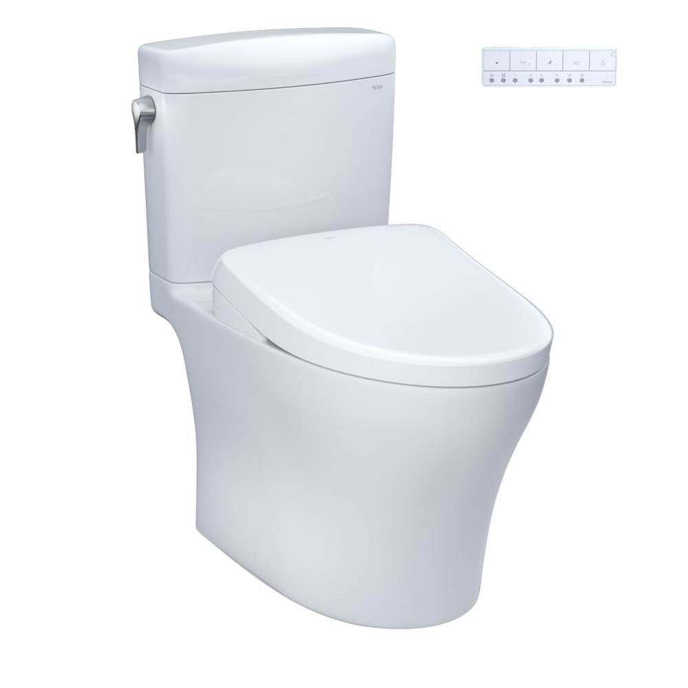 WASHLET®+ Aquia IV® Cube Two-Piece Elongated Dual Flush 1.28 and 0.9 GPF Toilet with Aut
