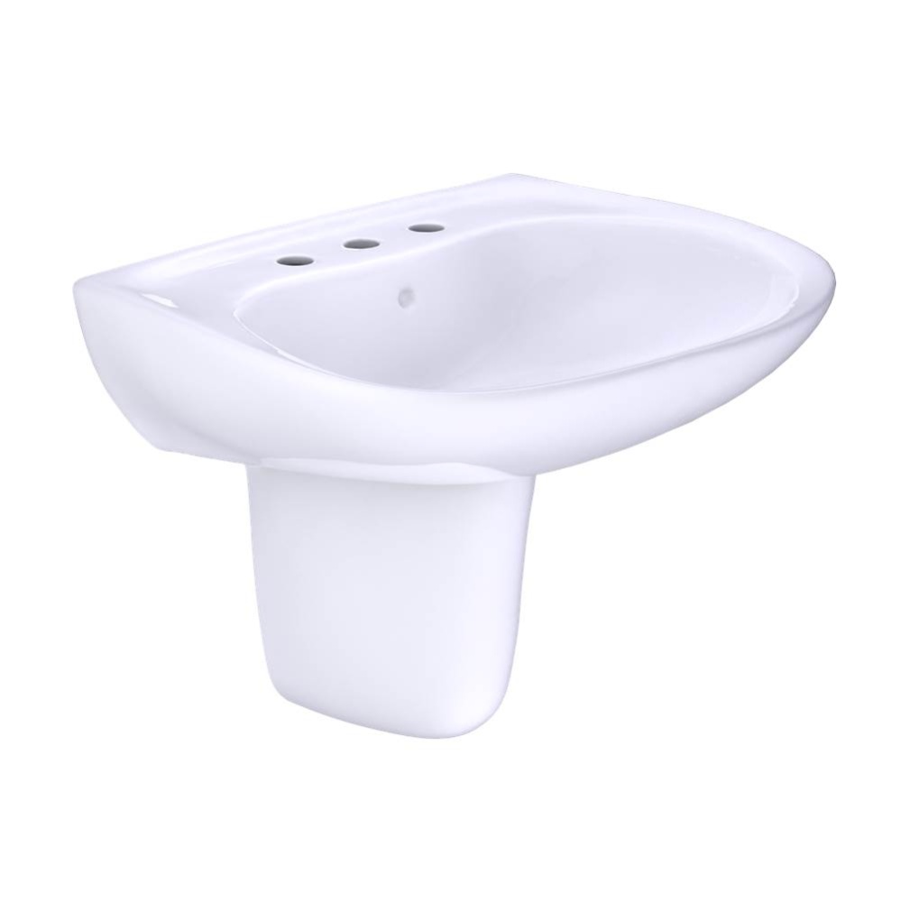Prominence® Oval Wall-Mount Bathroom Sink with CEFIONTECT and Shroud for 8 Inch Center Faucet