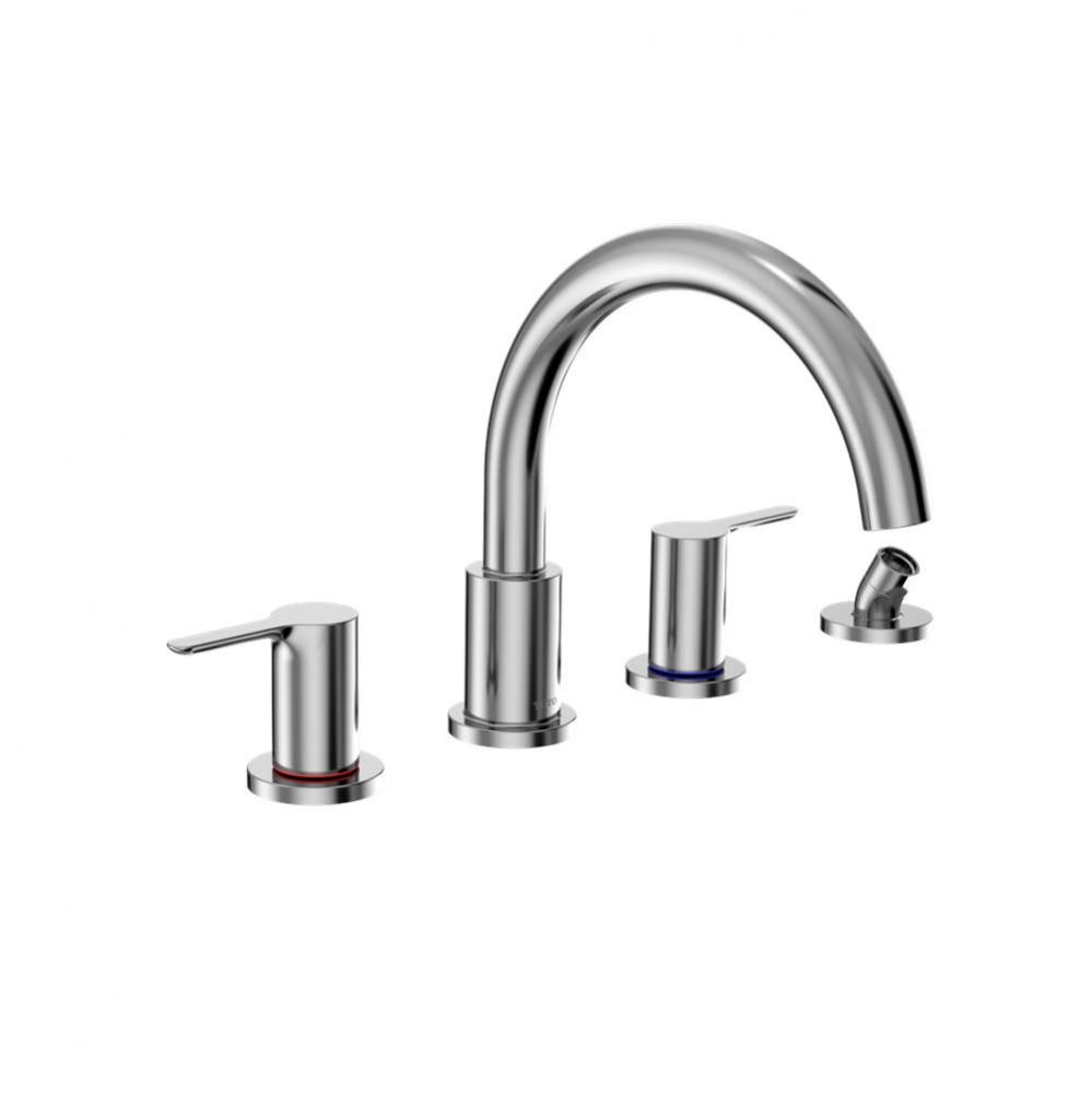 Toto® Lb Two-Handle Deck-Mount Roman Tub Filler Trim With Handshower, Polished Chrome
