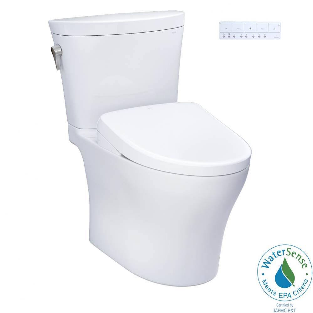 TOTO WASHLET plus Aquia IV Arc Two-Piece Elongated Dual Flush 1.28 and 0.9 GPF Toilet with S7 Cont