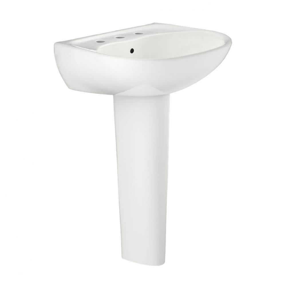 Supreme® Oval Basin Pedestal Bathroom Sink with CeFiONtect™ for 8 Inch Center Faucets, Colo