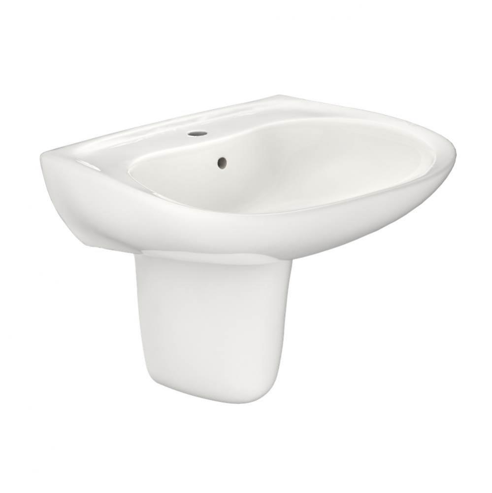 Prominence® Oval Wall-Mount Bathroom Sink with CeFiONtect™ and Shroud for Single Hole Fauce
