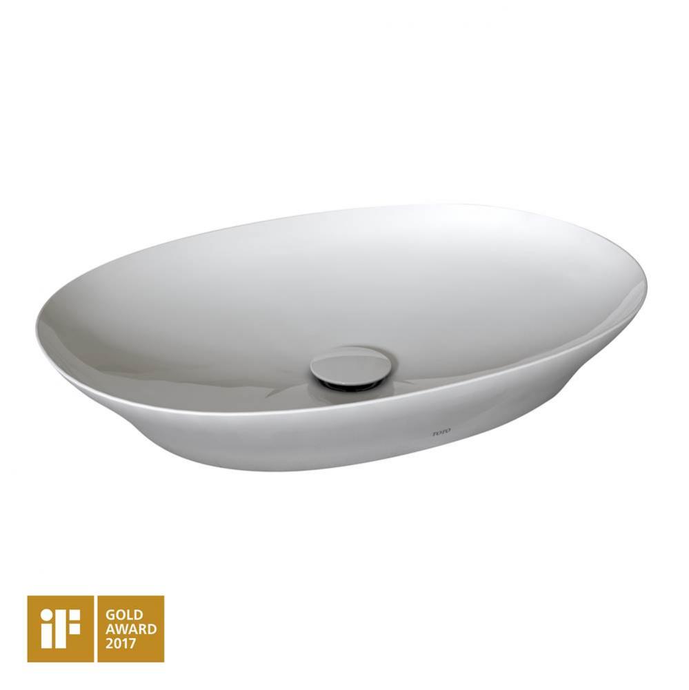 Toto® Kiwami® Oval 24 Inch Vessel Bathroom Sink With Cefiontect®, Cotton White