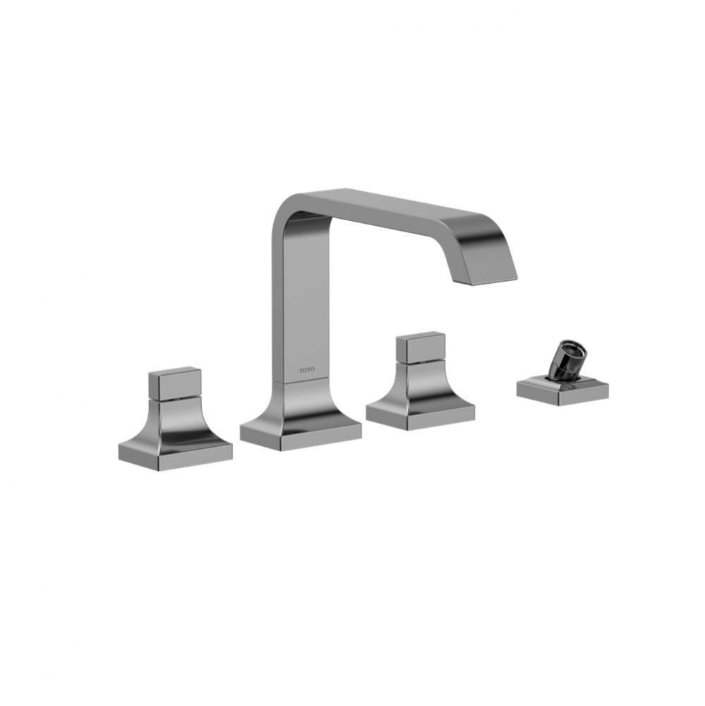 Toto® Gc Two-Handle Deck-Mount Roman Tub Filler Trim With Handshower, Polished Chrome