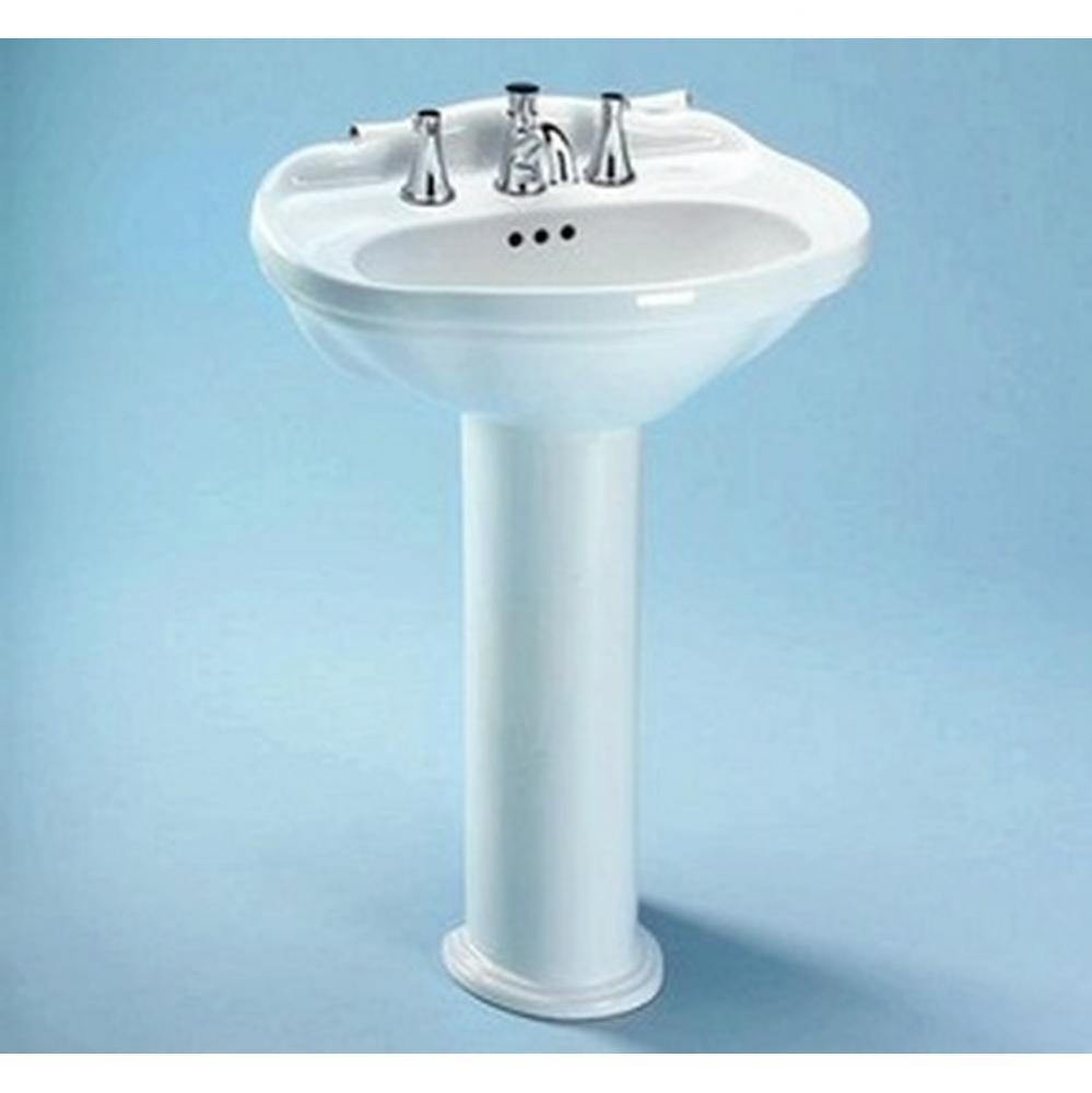 Whitney Pedestal Lavatory Single Hole - Colonial White