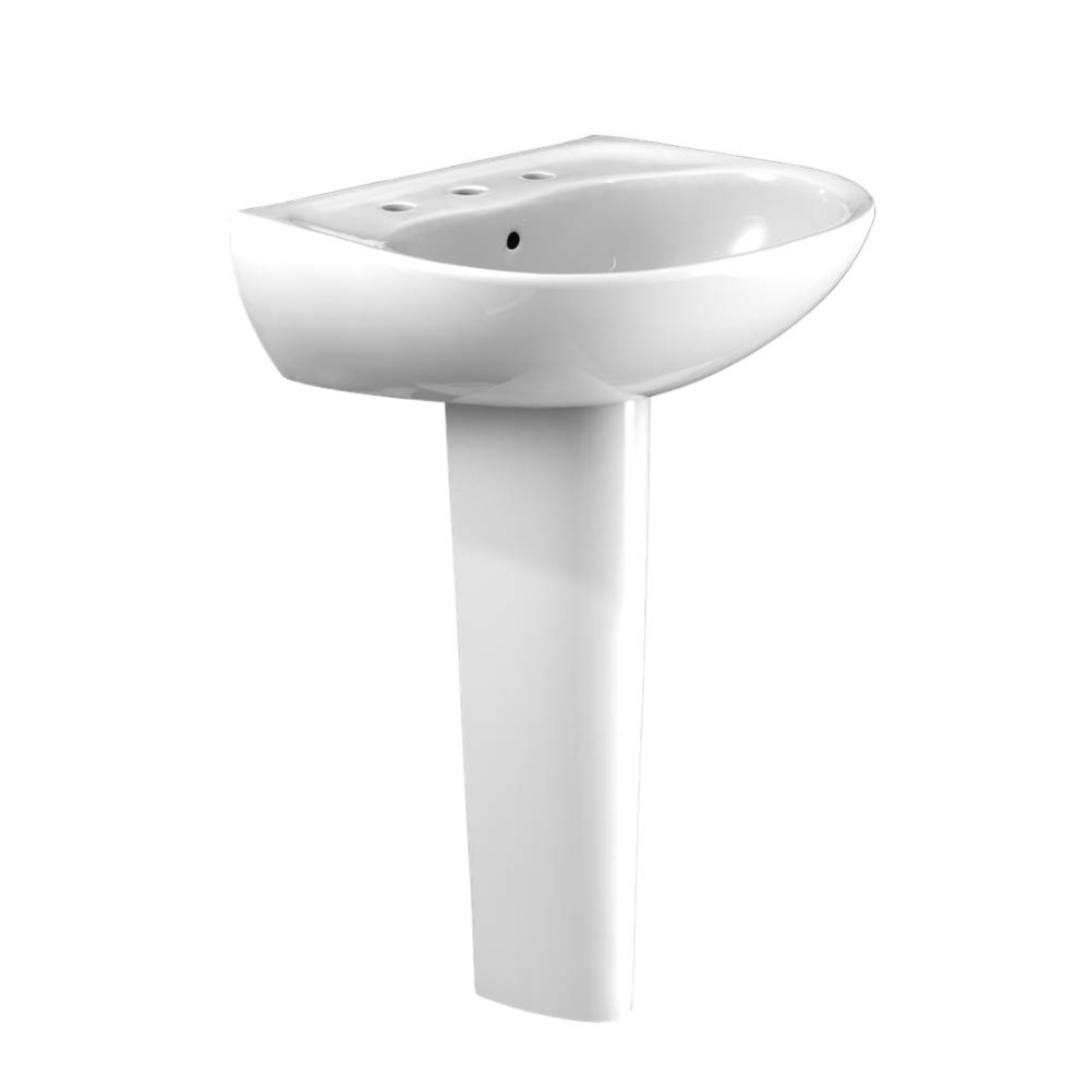 Supreme® Oval Basin Pedestal Bathroom Sink with CEFIONTECT for 8 Inch Center Faucets, Cotton