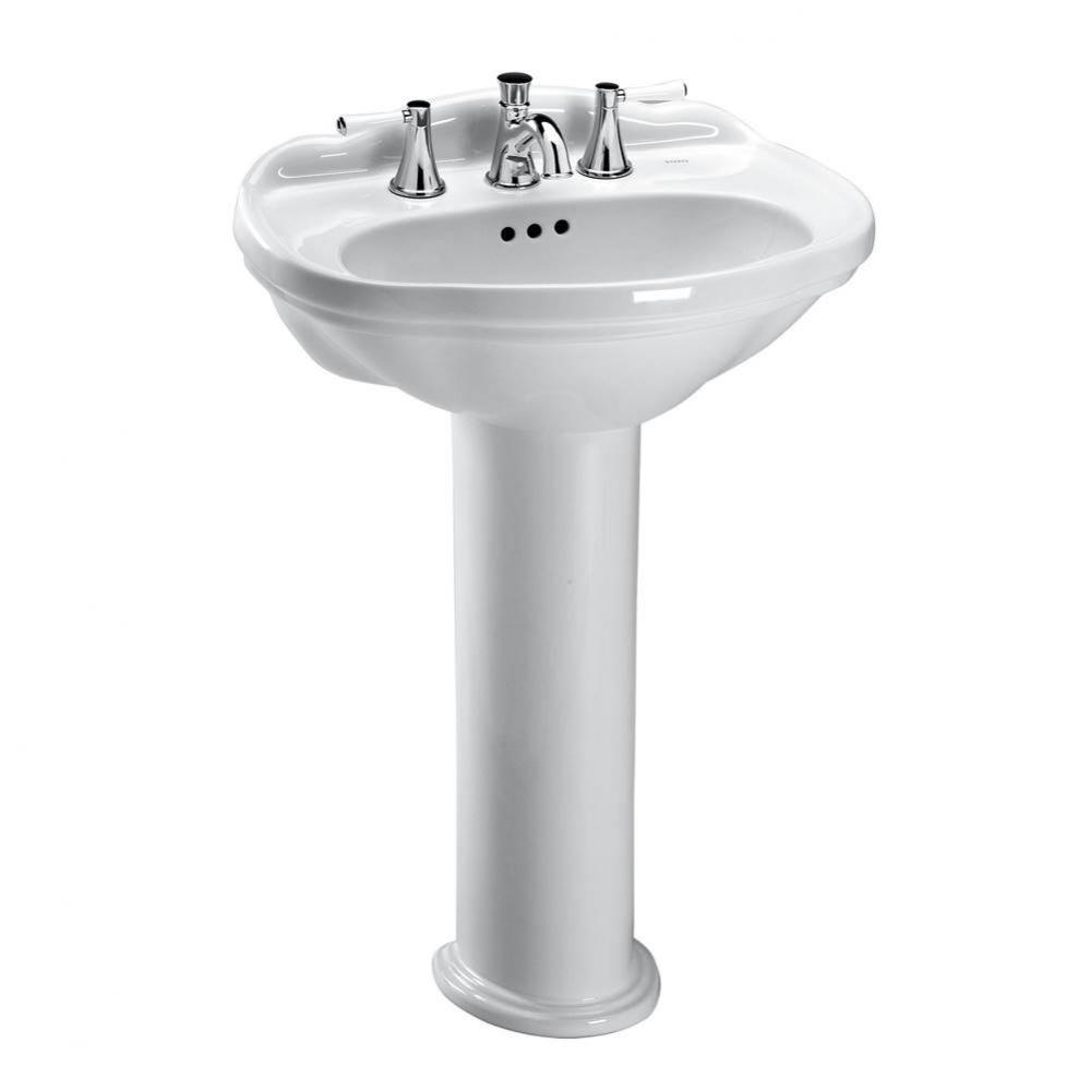 Toto® Whitney® Oval Pedestal Bathroom Sink For 4 Inch Center Faucets, Cotton White