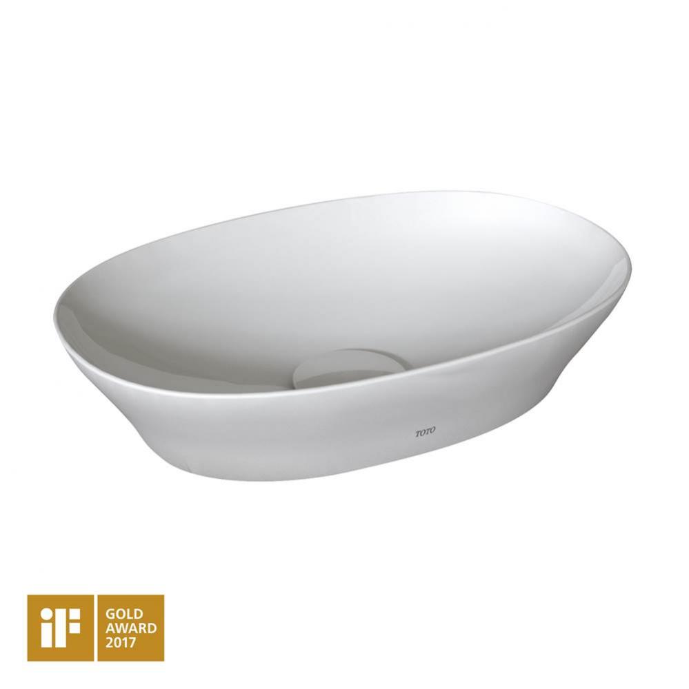 Toto® Kiwami® Oval 16 Inch Vessel Bathroom Sink With Cefiontect®, Cotton White