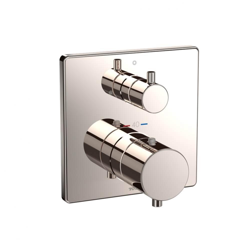 Toto® Square Thermostatic Mixing Valve With Volume Control Shower Trim, Polished Nickel