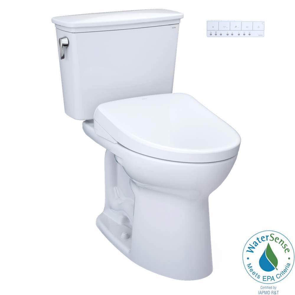 TOTO Drake Transitional WASHLET plus Two-Piece Elongated 1.28 GPF TORNADO FLUSH Toilet and S7A Con