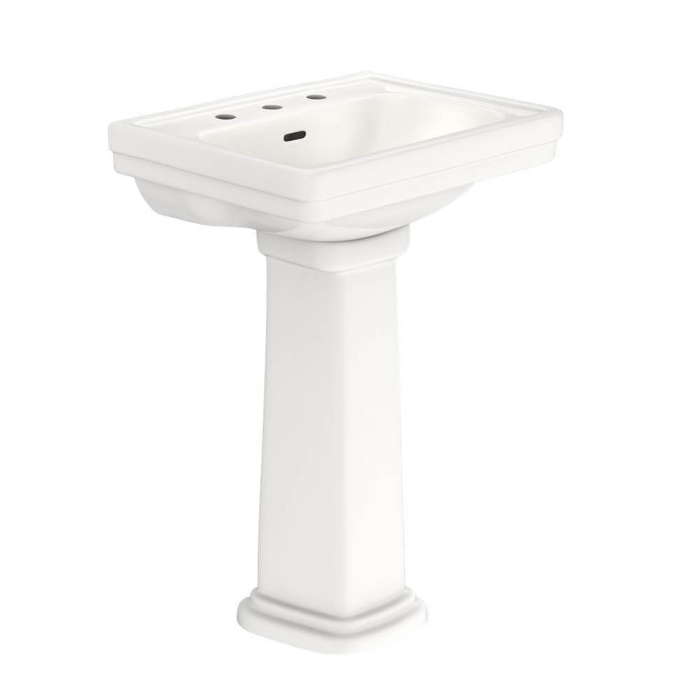 Promenade® 24'' x 19-1/4'' Rectangular Pedestal Bathroom Sink for 8 inch