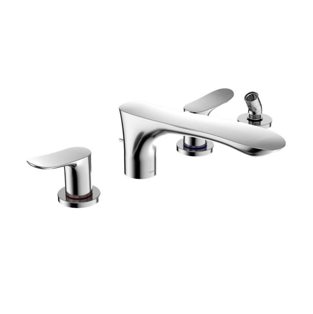 Toto® Go Two-Handle Deck-Mount Roman Tub Filler Trim With Handshower, Polished Chrome