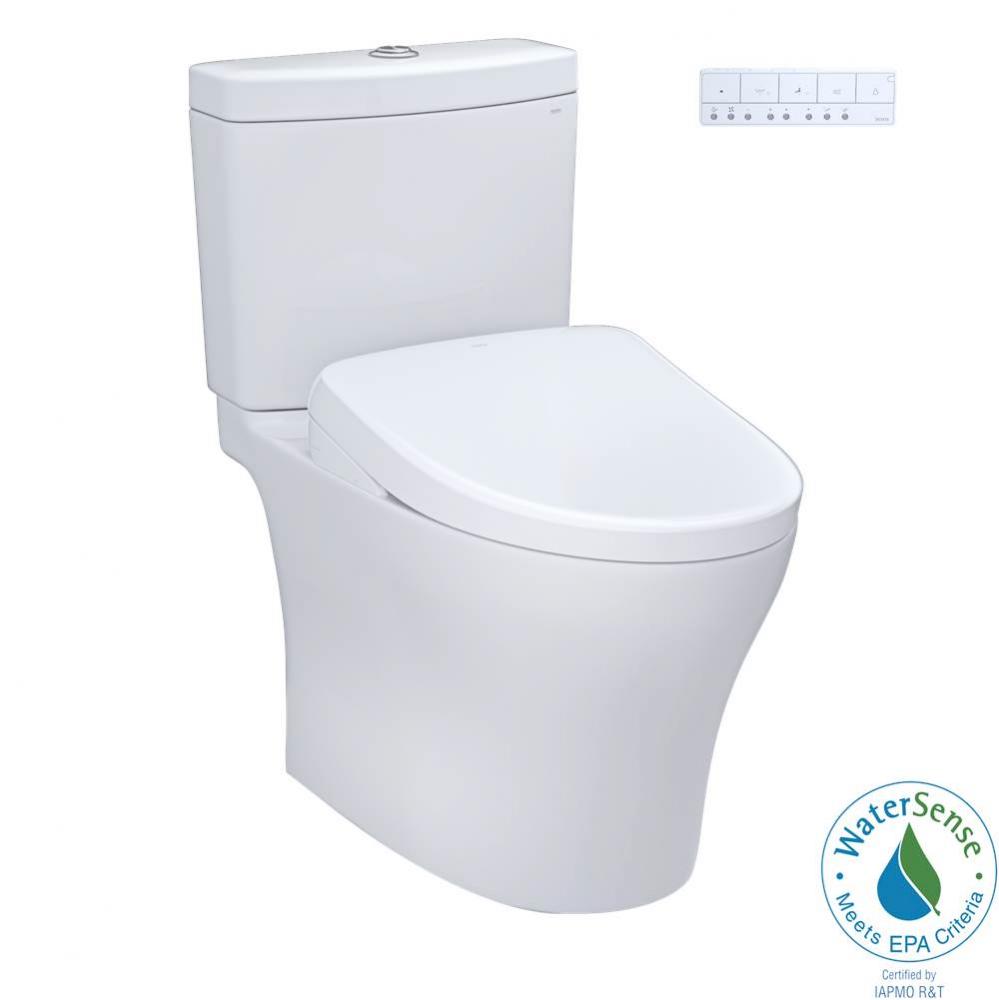 TOTO WASHLET plus Aquia IV Two-Piece Elongated Dual Flush 1.28 and 0.9 GPF Toilet and with Auto Fl
