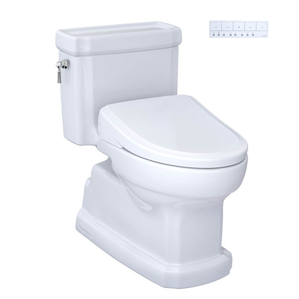 WASHLET®+ Eco Guinevere® Elongated 1.28 GPF Universal Height Toilet and S7A Classic Bide