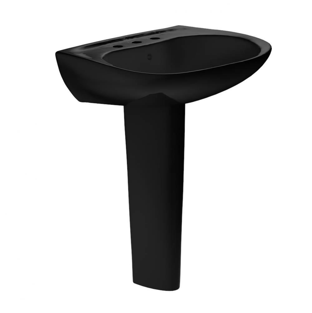 Prominence® Oval Basin Pedestal Bathroom Sink for8 inch Center Faucets, Ebony