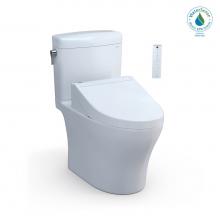 Toto MW4363084CEMFG#01 - WASHLET®+ Aquia IV® Cube Two-Piece Elongated Dual Flush 1.28 and 0.8 GPF Toilet with C5