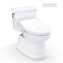 Toto MW9743446CEFG#01 - WASHLET®+ Eco Guinevere® Elongated 1.28 GPF Universal Height Toilet with S5 Bidet Seat,