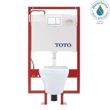 Toto CWT437117MFG-4#WH - MH Wall-Hung D-Shape Toilet and DuoFit® in-wall 0.9 GPF and 1.28 GPF Dual-Flush Tank System w