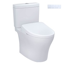 Toto MW4464736CEMFGNA#01 - WASHLET®+ Aquia® IV Two-Piece Elongated Dual Flush 1.28 and 0.9 GPF Toilet with Auto Flu