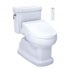 Toto CST974CEFGAT40#01 - TOTO Eco Guinevere WASHLET plus Ready Elongated 1.28 GPF Universal Height Skirted Toilet with CEFI