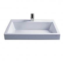 Toto LT171.8G#01 - Toto® Kiwami® Renesse® Design I Rectangular Fireclay Vessel Bathroom Sink With Cefi