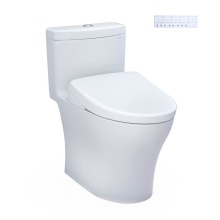 Toto MW6464726CEMFGNA#01 - WASHLET®+ Aquia® IV One-Piece Elongated Dual Flush 1.28 and 0.9 GPF Toilet with Auto Flu