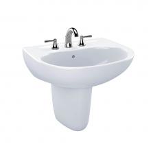Toto LHT241.4G#01 - Toto® Supreme® Oval Wall-Mount Bathroom Sink With Cefiontect And Shroud For 4 Inch Cente