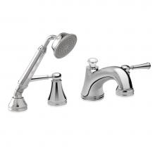 Toto TB220S1#CP - Toto® Vivian™ Two Handle Deck-Mount Roman Tub Filler Trim With Hand Shower, Polished Chrome