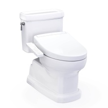 Toto MW9743346CEFG#01 - WASHLET®+ Eco Guinevere® Elongated 1.28 GPF Universal Height Toilet with S2 Bidet Seat,