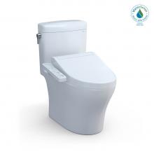 Toto MW4363074CEMFG#01 - WASHLET®+ Aquia IV® Cube Two-Piece Elongated Dual Flush 1.28 and 0.8 GPF Toilet with C2