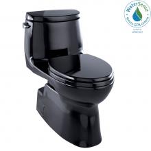 Toto MS614114CEF#51 - Carlyle® II One-Piece Elongated 1.28 GPF Universal Height Skirted Toilet, Ebony Black
