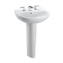 Toto LPT241.4G#01 - Toto® Supreme® Oval Basin Pedestal Bathroom Sink With Cefiontect For 4 Inch Center Fauce