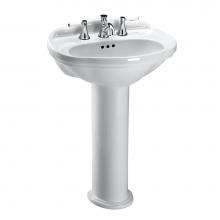 Toto LPT754.4#01 - Toto® Whitney® Oval Pedestal Bathroom Sink For 4 Inch Center Faucets, Cotton White