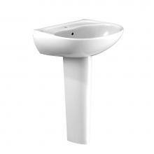 Toto LPT241G#01 - Supreme® Oval Basin Pedestal Bathroom Sink with CeFiONtect™ for Single Hole Faucets, Cotton