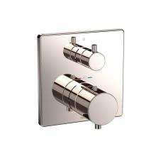 Toto TBV02403U#PN - Toto® Square Thermostatic Mixing Valve With Volume Control Shower Trim, Polished Nickel