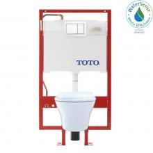 Toto CWT437237MFG-4#WH - MH™ Wall-Hung D-Shape Toilet and DuoFit® in-wall 0.9 and 1.28 GPF Dual-Flush Tank with Slim