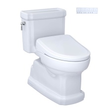 Toto MW9744734CEFG#01 - WASHLET®+ Eco Guinevere® Elongated 1.28 GPF Universal Height Toilet and S7A Classic Bide