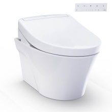 Toto CWT4263446CMFG#MS - WASHLET®+ AP Wall-Hung Elongated Toilet and WASHLET S5 and DuoFit® In-Wall 0.9 and 1.28