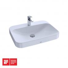Toto LT416G#01 - Toto® Arvina™ Rectangular 23'' Vessel Bathroom Sink With Cefiontect For Single Ho