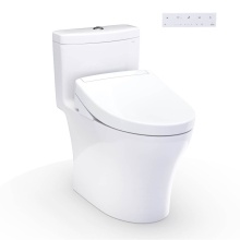 Toto MW6463446CEMFGN#01 - WASHLET®+ Aquia® IV One-Piece Elongated Dual Flush 1.28 and 0.9 GPF Toilet and WASHLET S