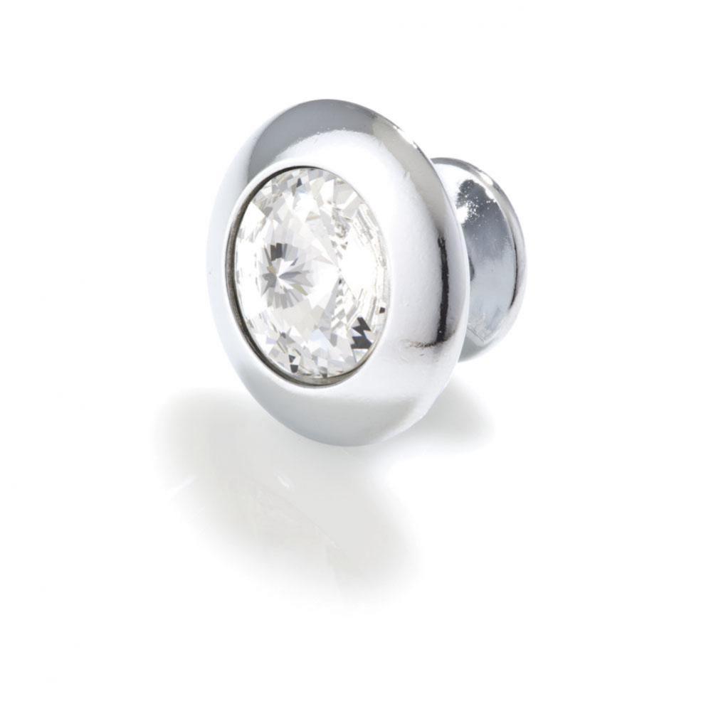 Round Crystal, Bright Chrome, Knob, 30mm Overall