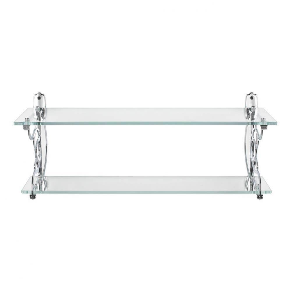 Double Glass Bathroom Shelf Dark Bronze