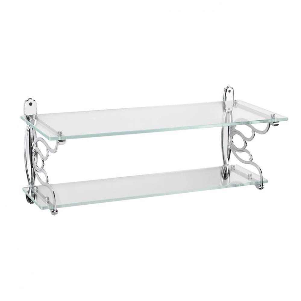 Double Glass Bathroom Shelf Bright Chrome