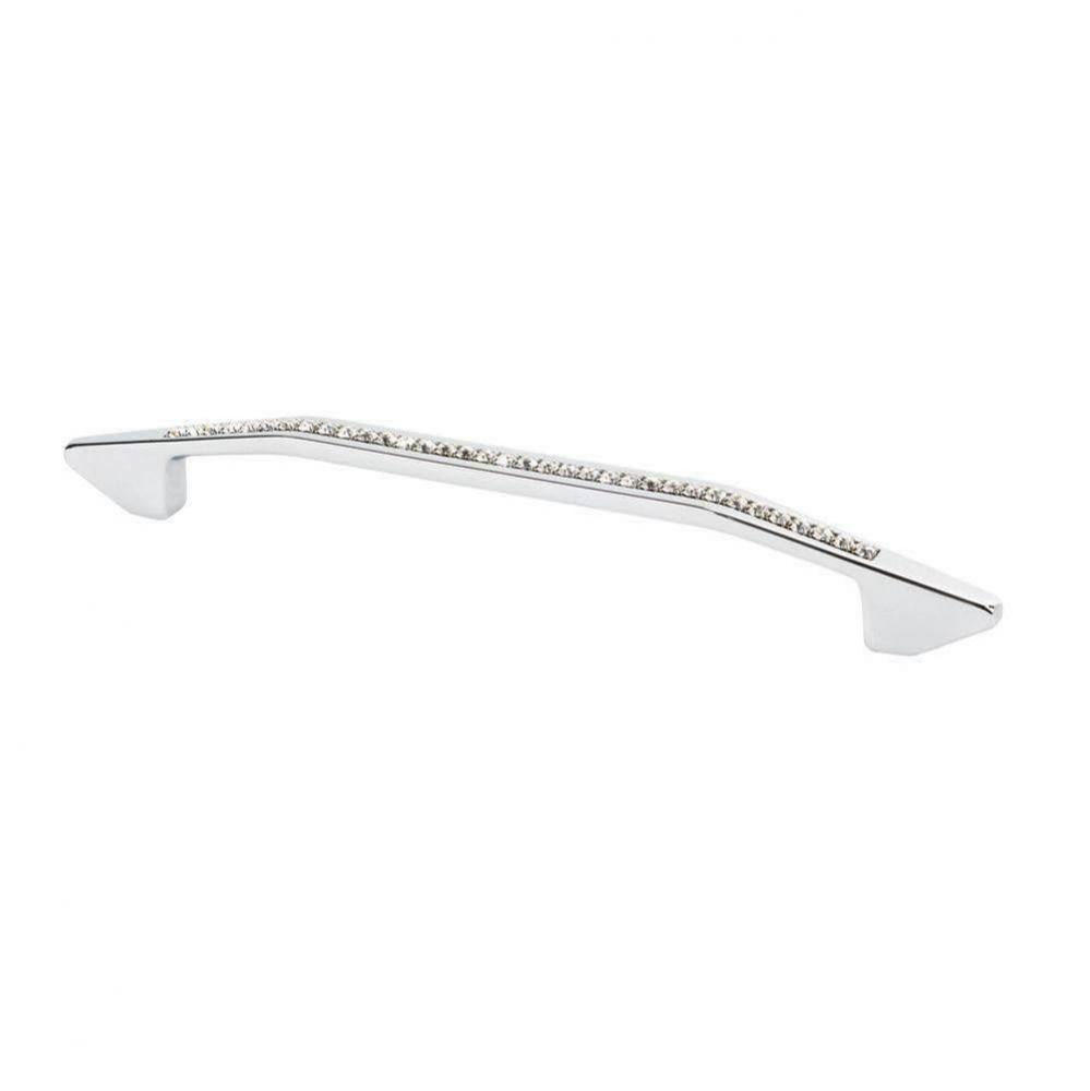 Modern Bow Pull With Crystals Bright Chrome 160mm