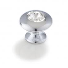Topex 10779C40 - Round Crystal, Bright Chrome, Knob, 25mm Overall