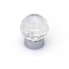 Topex P9376CRL.30-001 - Round Knob 30mm Swarovski Crystal/Bright Chrome Brass Material