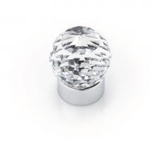 Topex P9376CRL.25-001 - Round Swarovski Crystal Knob, Bright Chrome, 25mm Overall
