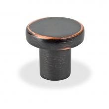 Topex Z20780280010 - Flat Circular Knob, Brushed Oil Rubbed Bronze, 28mm Overall