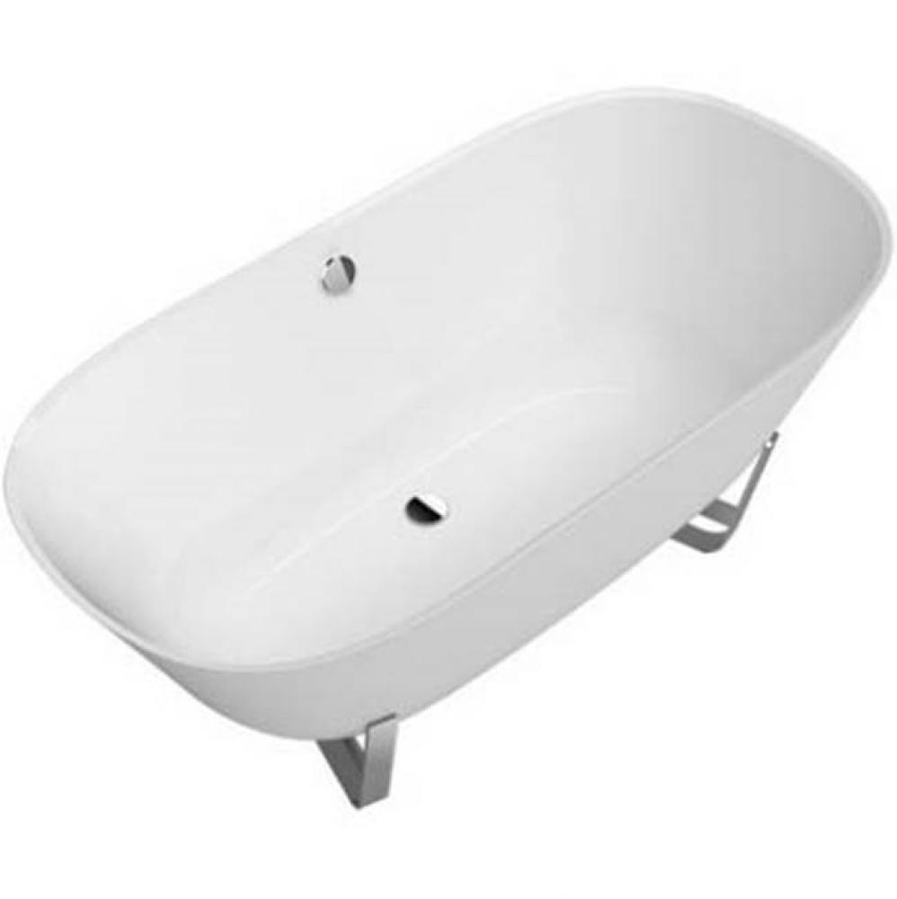 Antheus, free-standing tub, 61'' x 29 1/2'', Chrome legs, with overflow hole